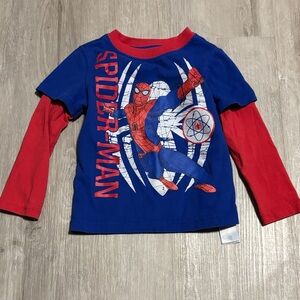 Disney Spider-Man Blue and‎ Red Long Sleeve Tee